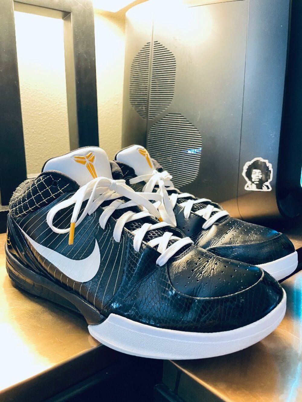 Nike Kobe 4 IV Del Sol Black Marigold White Size 13 US Mens 47.5 EUR 12 UK Nice View 4